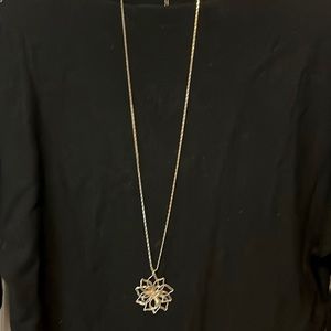 Lauren Conrad. Gold flower long necklace. Like new